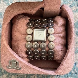 JLo Jennifer Lopez silver and crystal four strand watch NWT